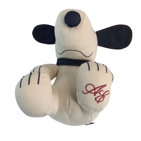 American Eagle Denim Peanuts Snoopy Plush 9" White Blue Stuffed Animal Toy 2024 - Picture 5 of 8